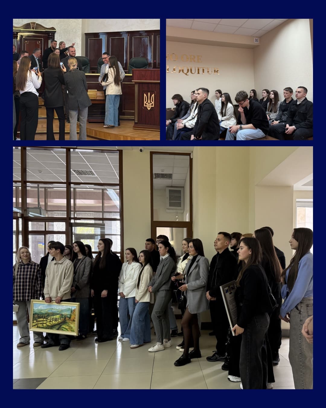 Студенти під час професійних зустрічей та вручення сертифікатів у межах академічної мобільності.